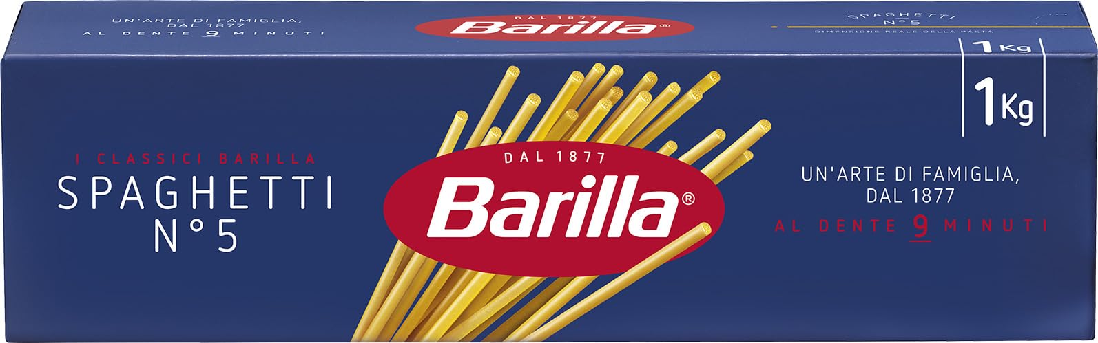 Barilla Classique - Spaghetti n. 5 à la semoule de blé dur toujours al dente - 1 kg (L'emballage peut varier)