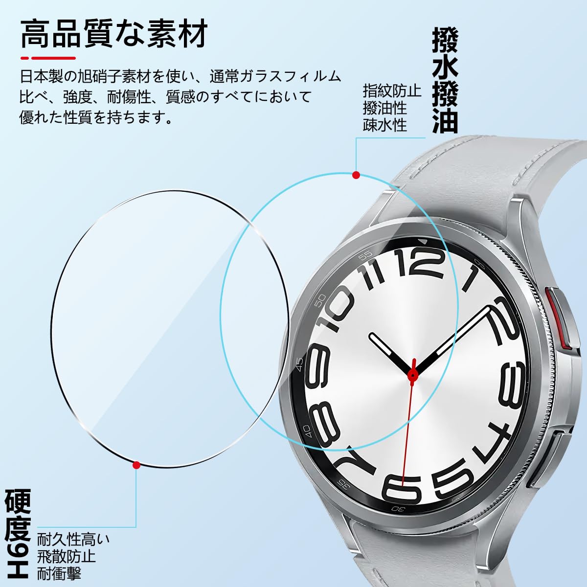 Amazon.co.jp: 対応 Galaxy Watch 6 Classic 47MM ガラスフィルム 3枚 