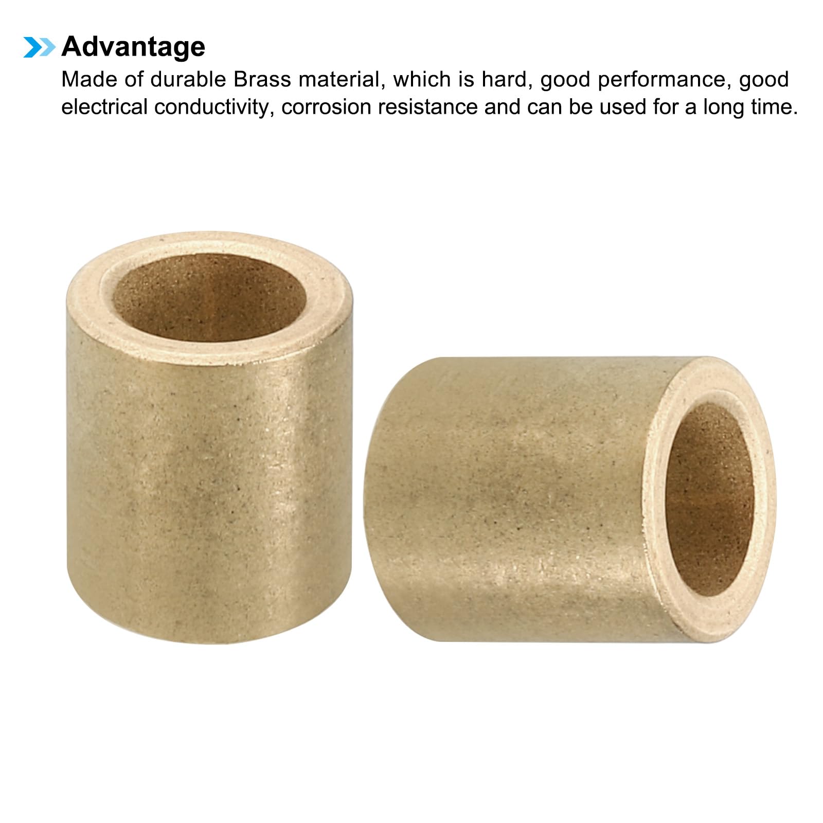 PATIKIL M8 Brass Spacers, 5 Pcs Metal Spacer Brass 8mm ID x 12mm OD x 15mm L Brass Spacers Screw Standoff for 5/16 Inch or M8 Screw - Image 4