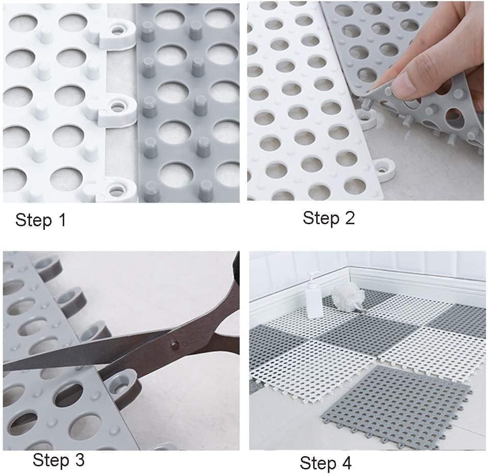 Interlocking Non-Slip Drainage Tiles, Waterproof Rubber Detail View