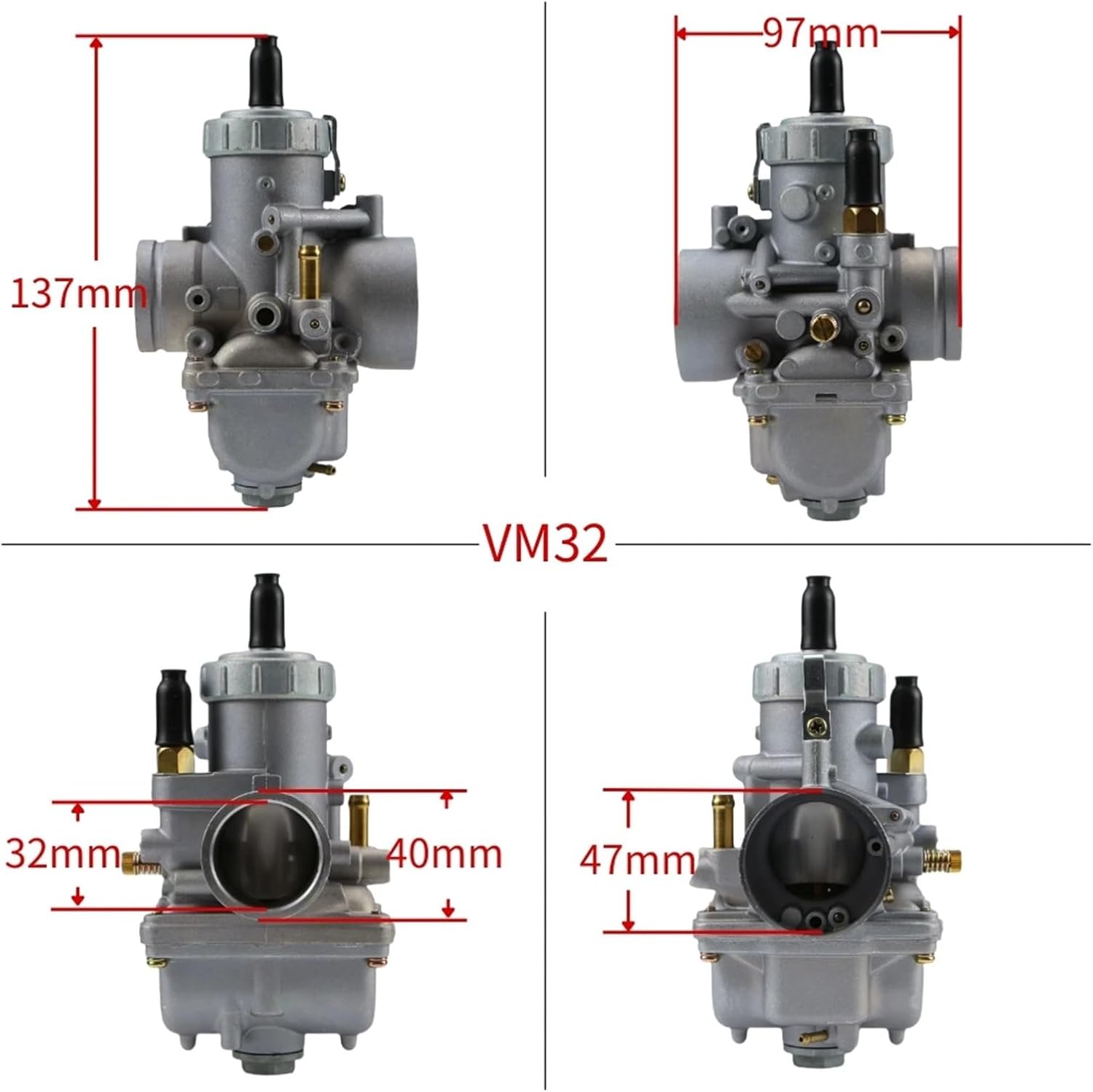 MotoRycle Carbureto Carb VM32 32mm For Mikun VM VM32 193 110cc250cc 150cc Dirt Bike CRF KLX ATV Quad Carb 2/4 strok(VM32 set)