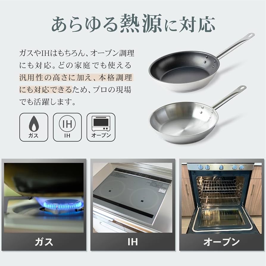 Amazon｜Thunder Group ステンレスフライパン 28cm 11インチ