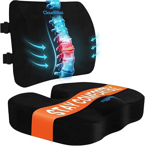 CloudBliss Seat Cushion,Office Chair Cushion,Car Seat Cushions,Lumbar Support Pillow for