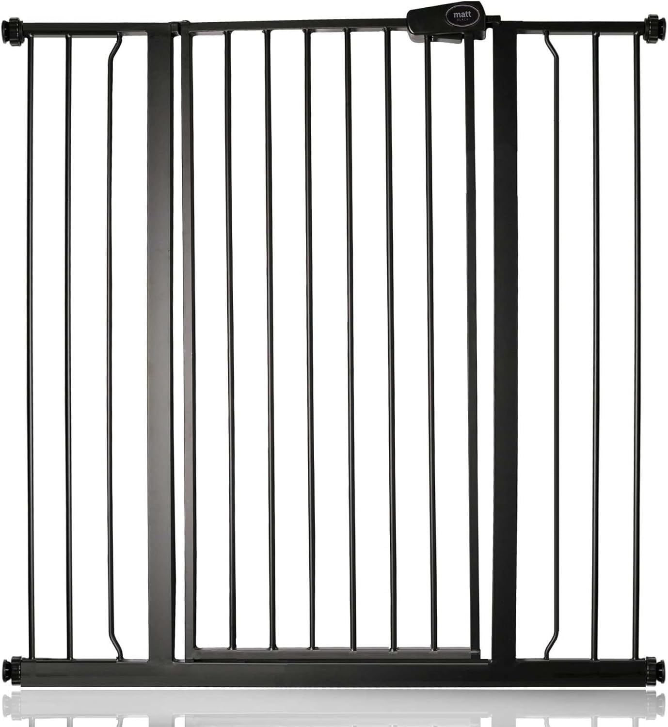 Safetots Extra Tall Metal Safety Gate Pressure Fit, 100.8cm - 108.4cm, Matt Black, 104cm in Height, Extra Tall Stair Gate, Tall Baby Gate, Easy Installation