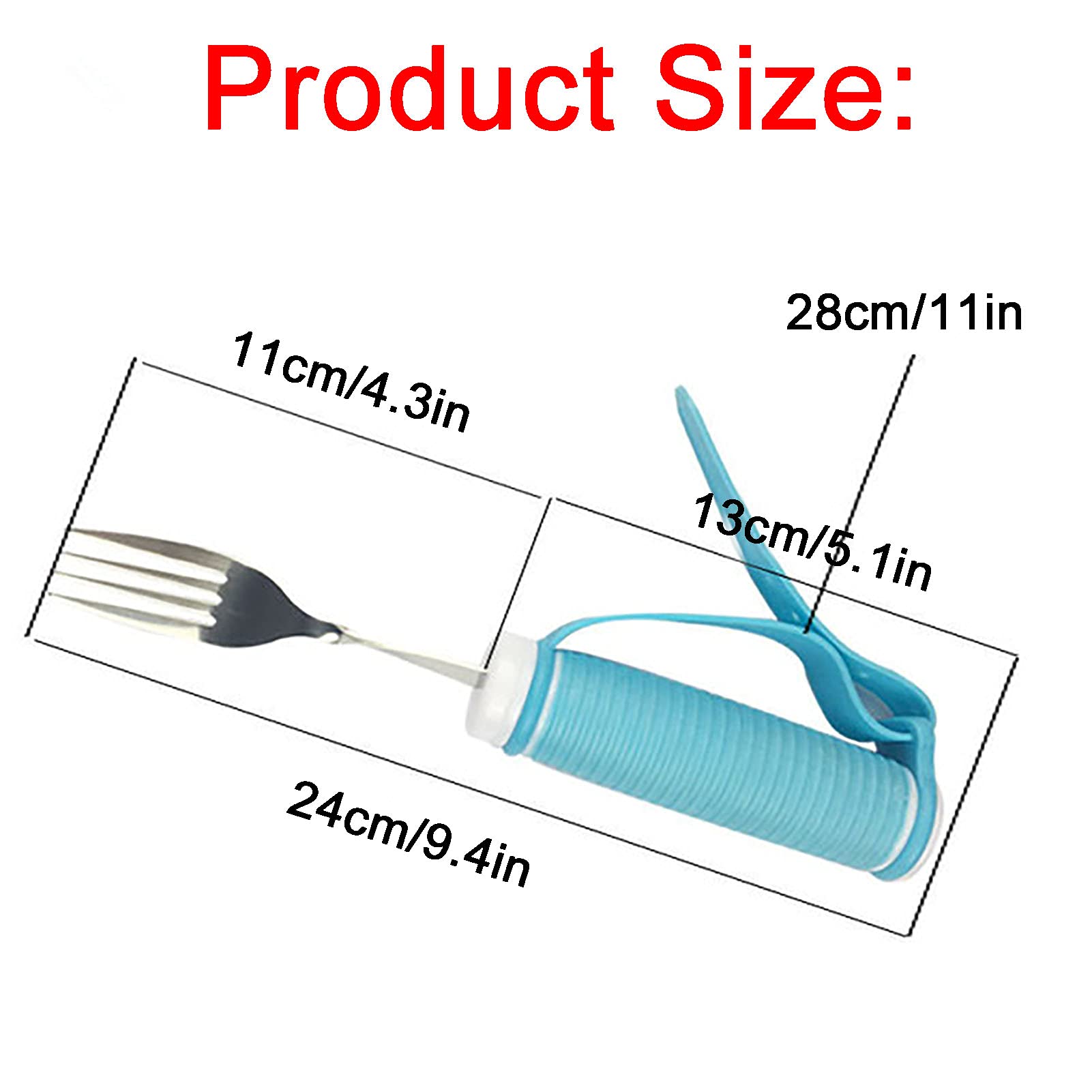 WIPPWER Utensilio de Ayuda for Comer Cubiertos de fácil Agarre Utensilios for Comer adaptables Tenedor Cubiertos en ángulo antivibración for Ayuda for Comer Independiente