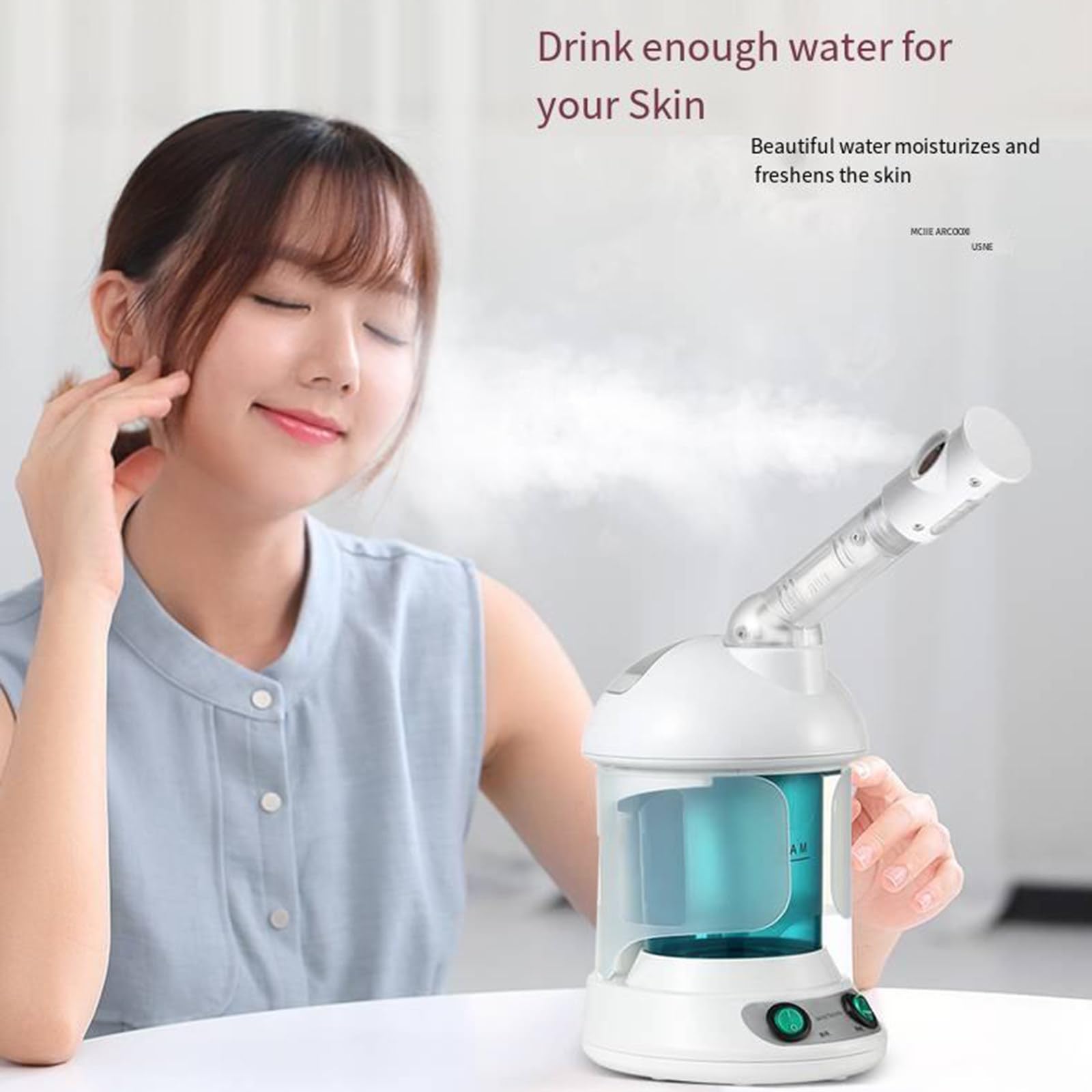 Vaporizzatore per trucco Vaporizzatore per il viso Ozono Cura della pelle del viso Spa Vapore Rilassante Idratante Umidificatore per la salute della bellezza Dispositivo per la cottura a vapore