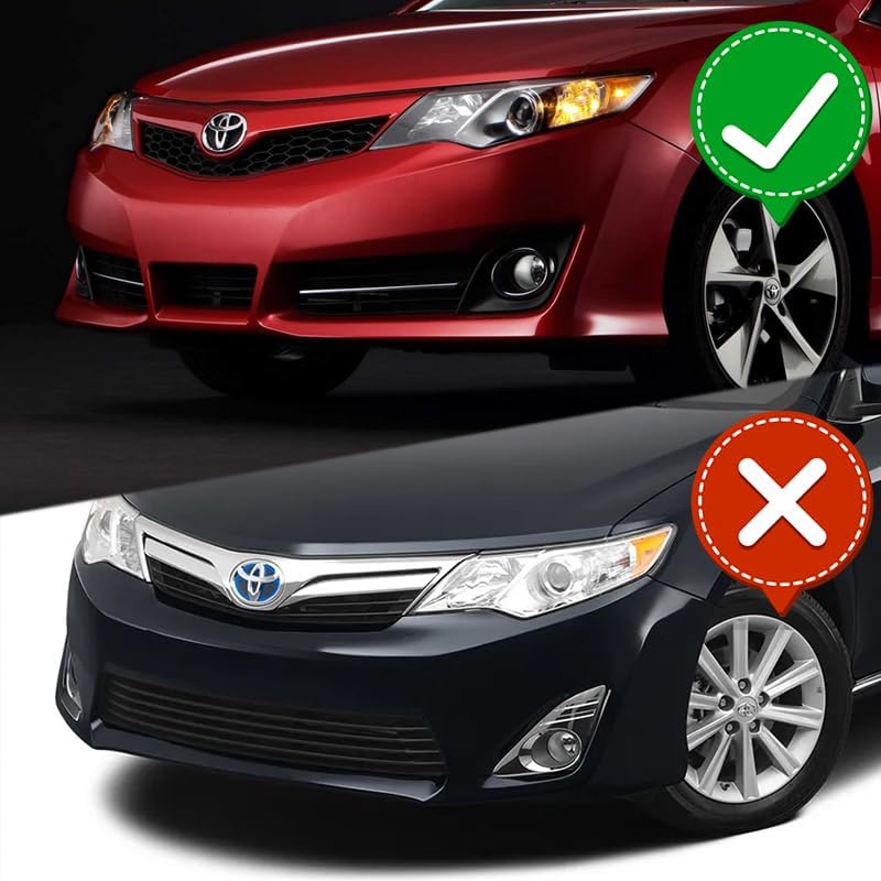 HK 3pcs Body Kit Front Bumper Lip Spoiler Splitter Compatible with 2012 2013 2014 Toyota Camry SE (Carbon Painted)