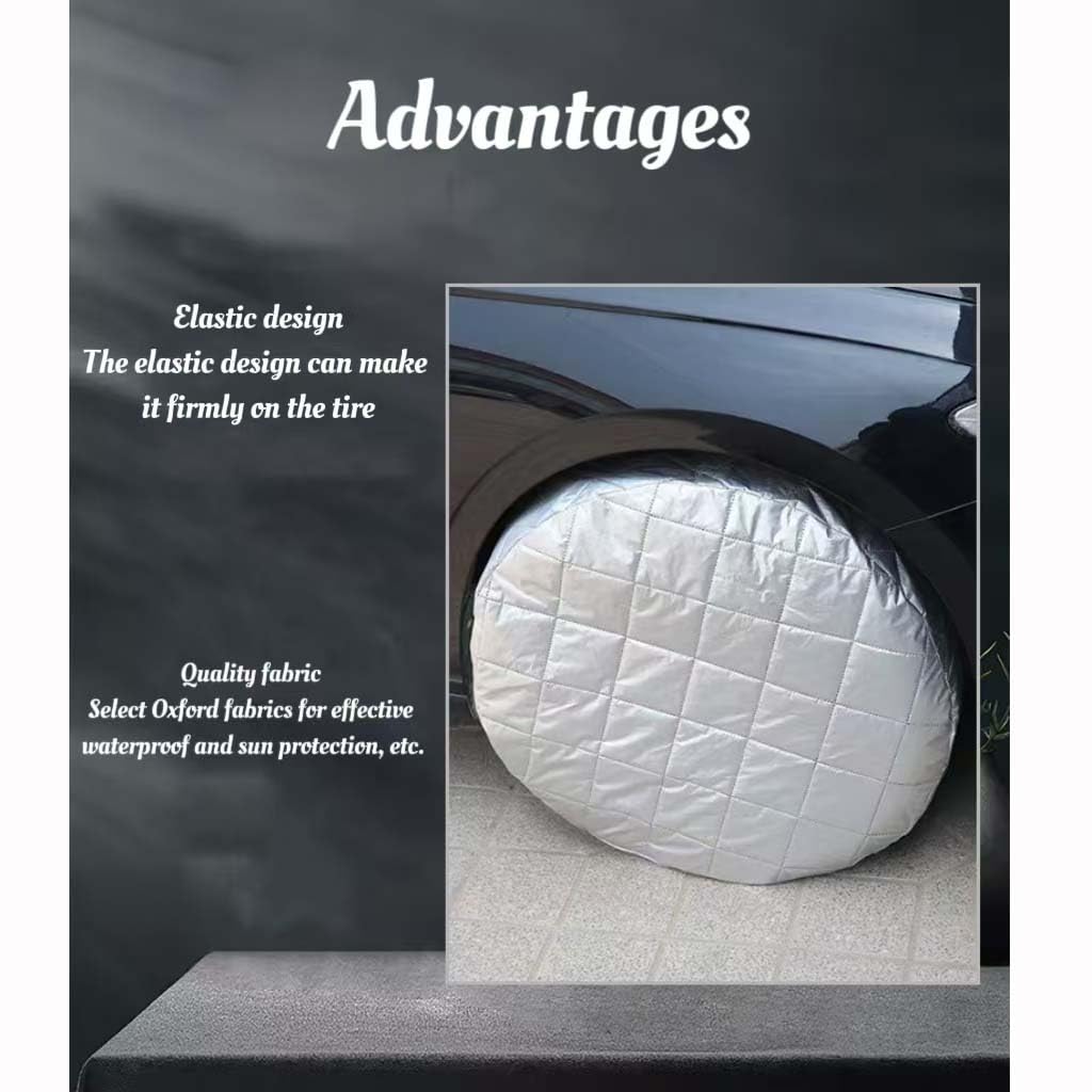 4 Pièces Housses De Pneus pour VW Golf Sportsvan 2015-2025, Anti UV Imperméable Couvre Pneus De Voiture Housses Roue Secours Accessoire
