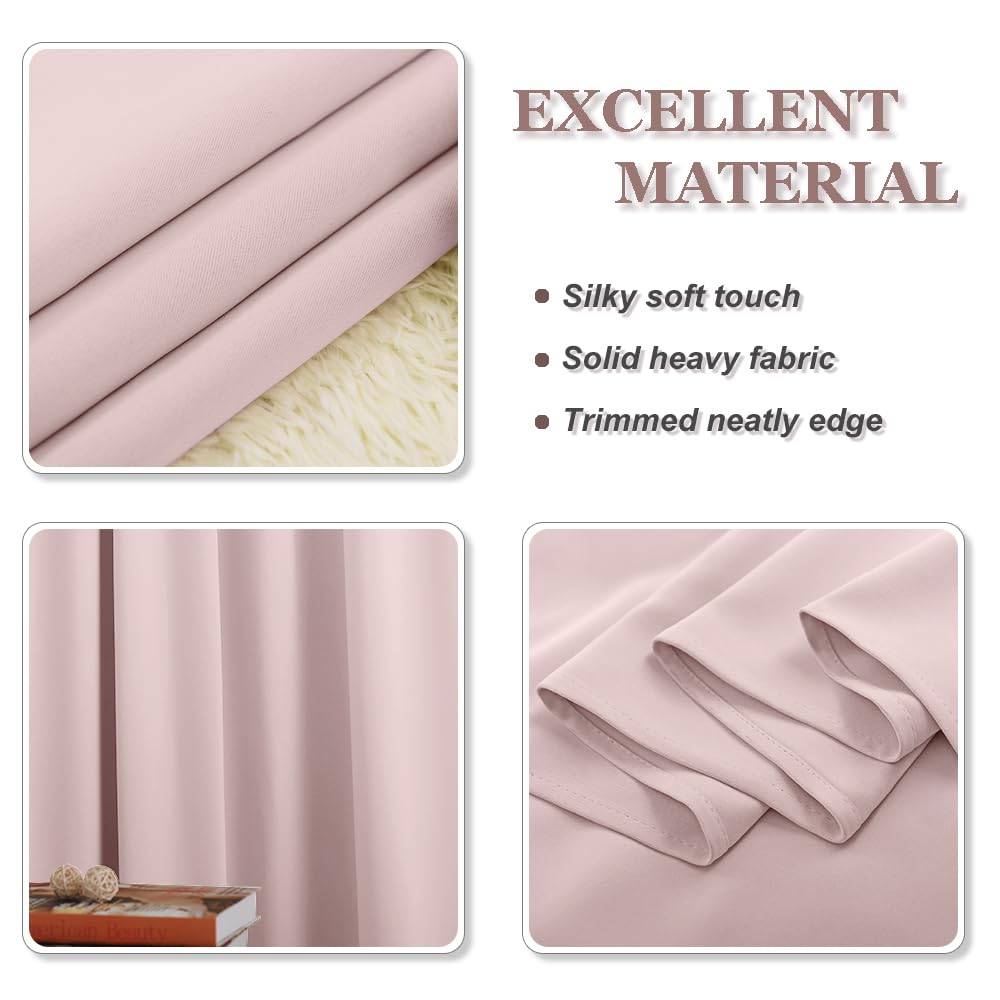 PONY DANCE Tenda Bambini Cameretta Oscurante ad Occhiello Tende Termiche per Salotto Eleganti Confezionate Curtains Soggiorno Moderne 2 Pezzi L 140 x A 240 cm, Rosa