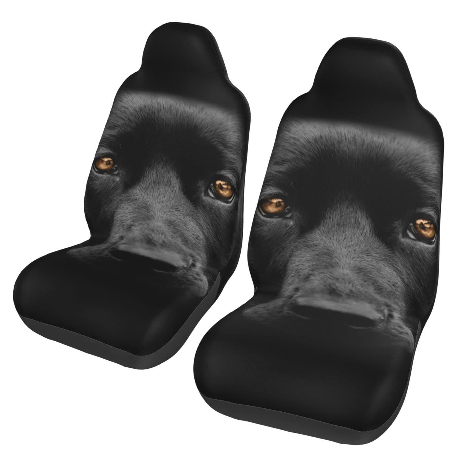 ラブラドール Amazon | 2枚セット 黒毛のラブラドールレトリバーの顔 カーシート