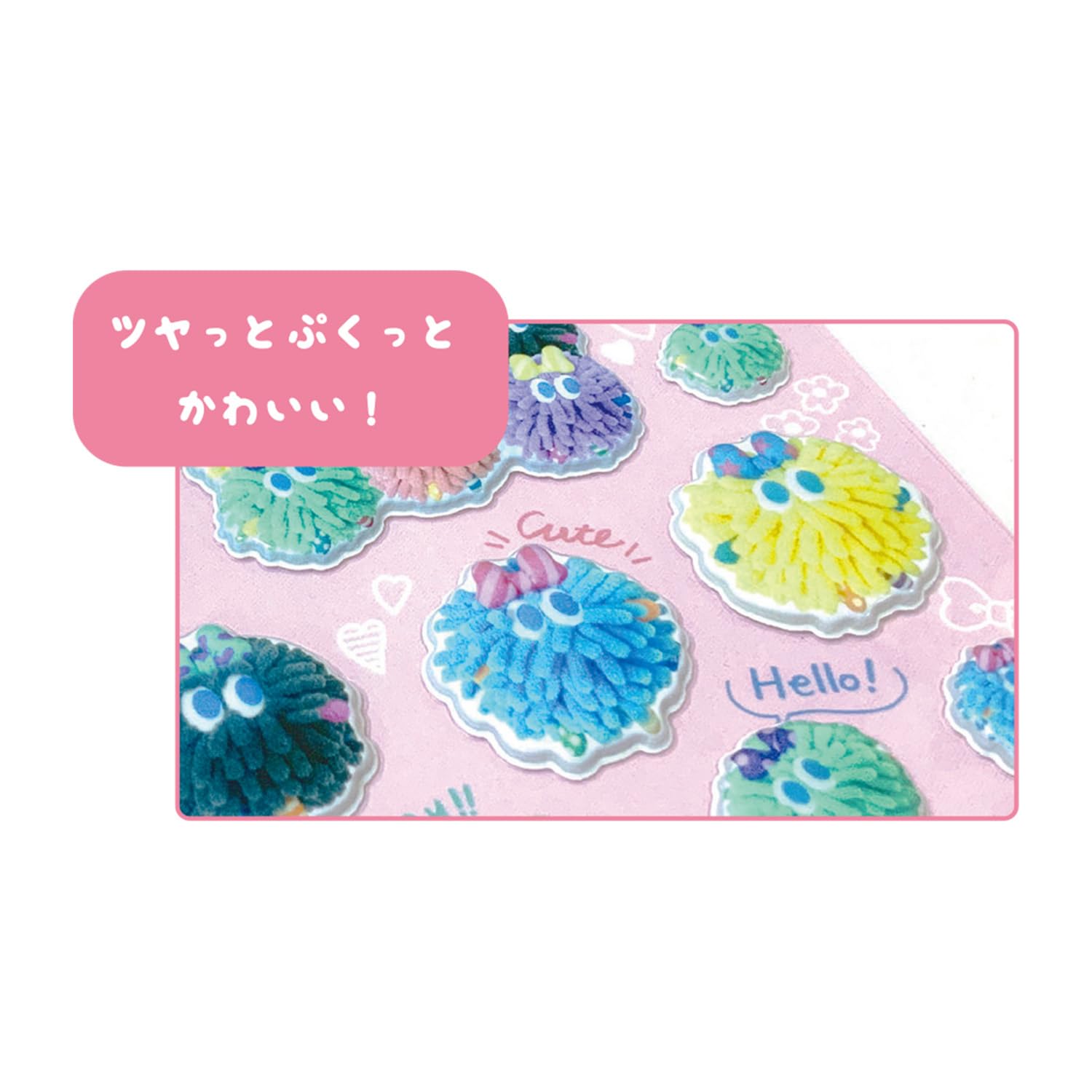 パイン・クリエイト MOJA！ ツヤぷくシール ピンク サイズ：約W9.5 H20 25P46171