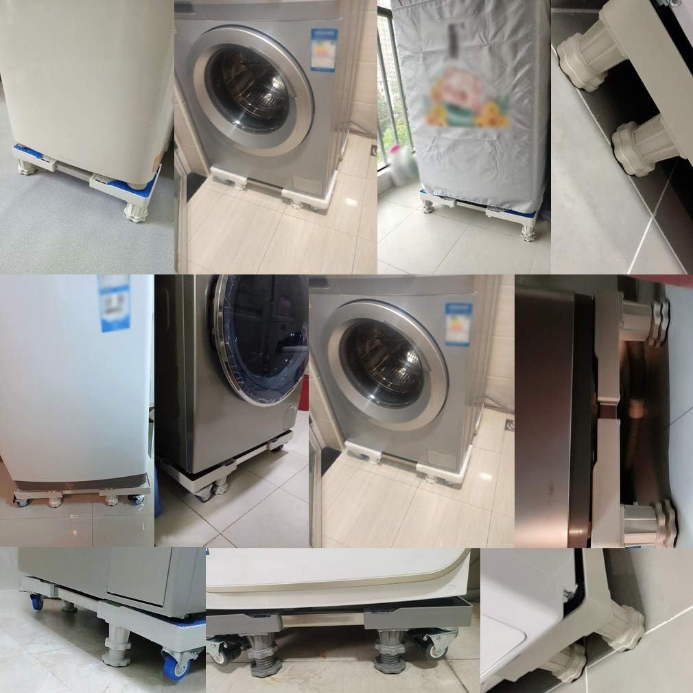 Washing Hine Base Multi-Functional Adjustable Refrigerator Dryer Stand with 4/8/12 Legs Length/Width 48-72Cm Washer Pedestals & Frames Anti Vibration Mute Height 11-13Cm/,12Legs