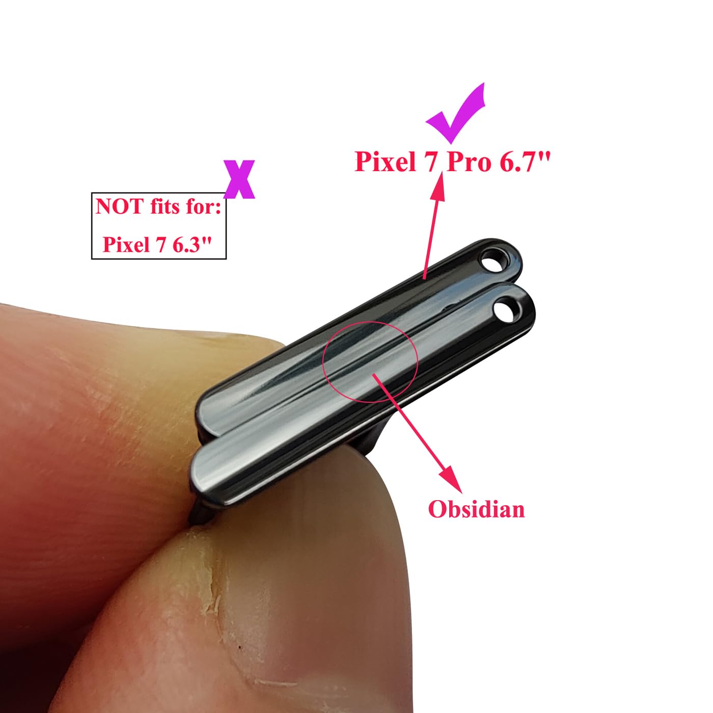 Eonpam Dual SIM Slot pour Google Pixel 7 Pro SIM Card Tray Holder Remplacement Sim Pin(Blanc