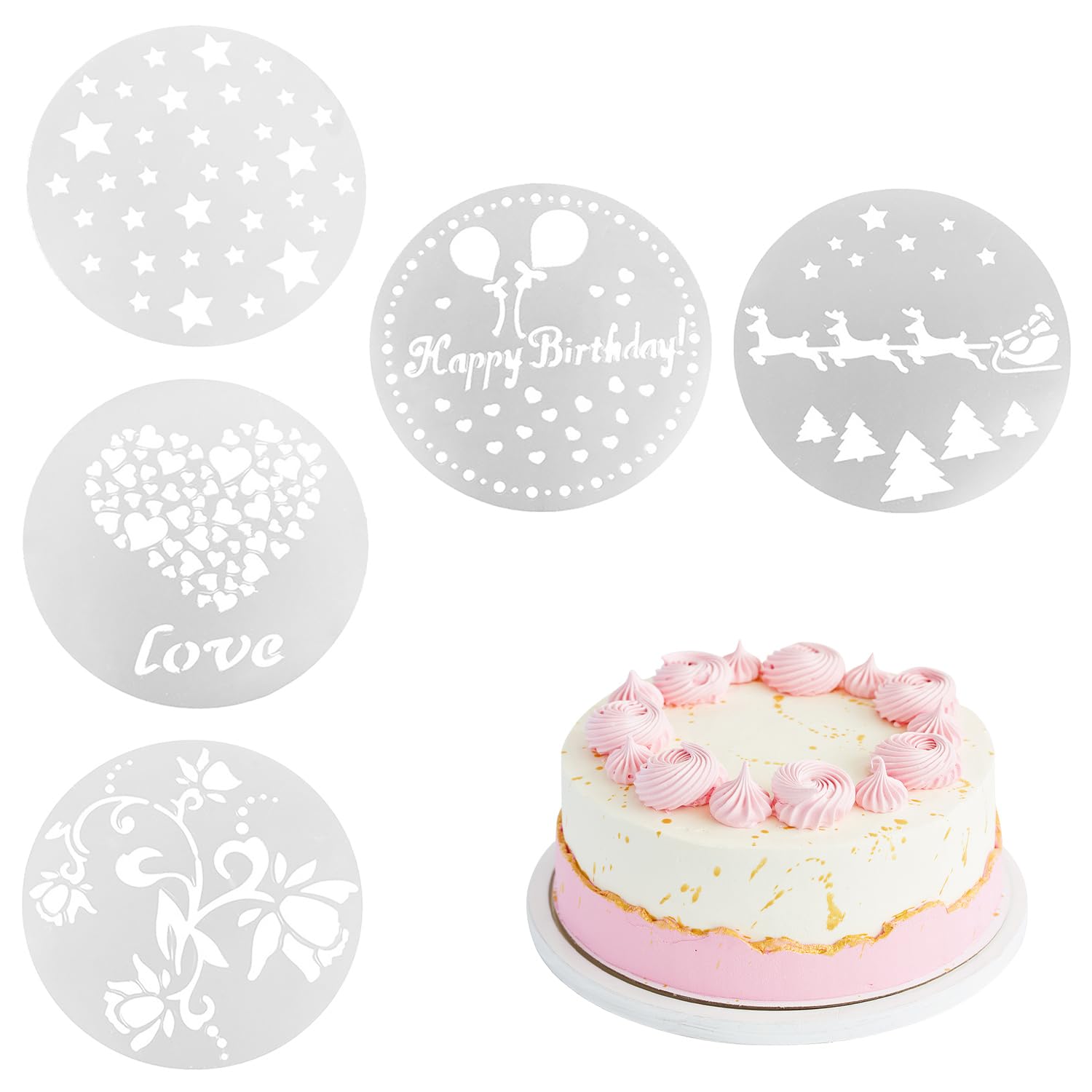 Lot De 24 Pochoirs Pour Noël Artisanat De Cuisine, Pochoir De Modèles - 5