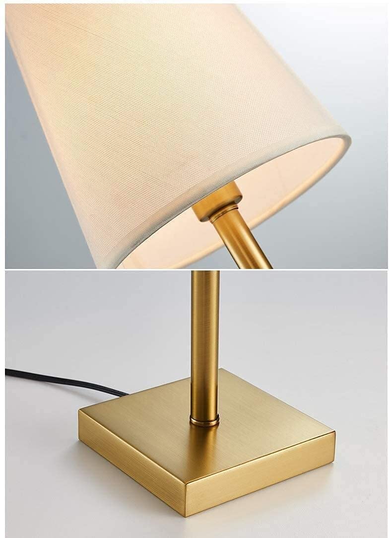 Lampy stołowe do salonu Lampa stołowa 19.3 "Metalowa podstawowa lampa tkanina cień światło światła do salonu, biura, dzieci, sypialni, studia akademika