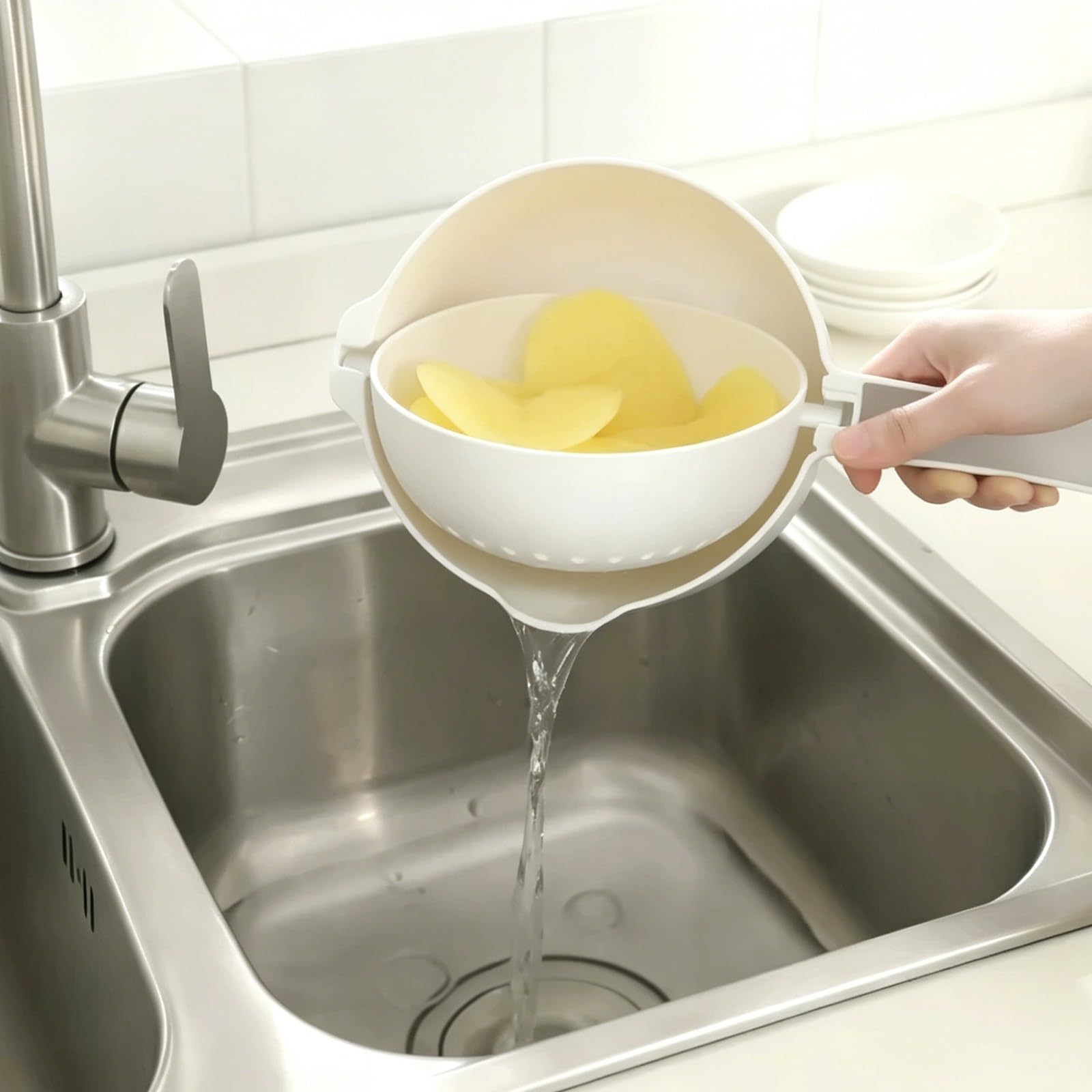 Cortador de Verdura, Mandolina de Cocina Profesional, Picador Verduras con Recipiente, Protectores Manos Resistentes Para Proteger tus Manos, Cortador Frutas, Utensilio