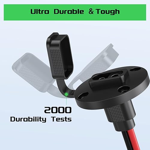 Miniatura 9 de Conector SAE, puerto de pared lateral, cable de 10 AWG, cable resistente a la intemperie, montaje en panel, adaptador universal de montaje empotrado