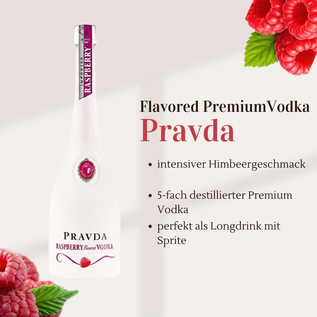 Pravda RASPBERRY Flavored Vodka 37,5% Vol. 0,7l