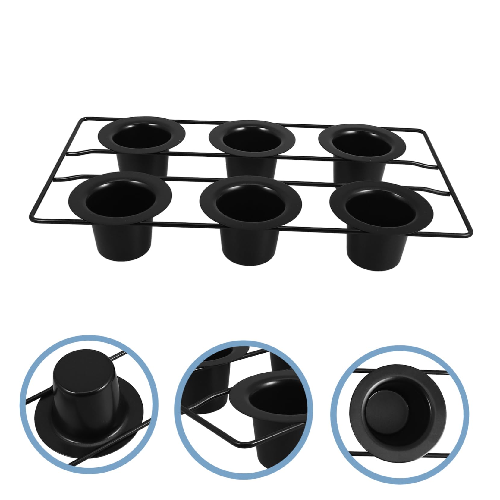Moule à Muffins et Cupcakes en Acier au Carbone Noir 6 Cavités