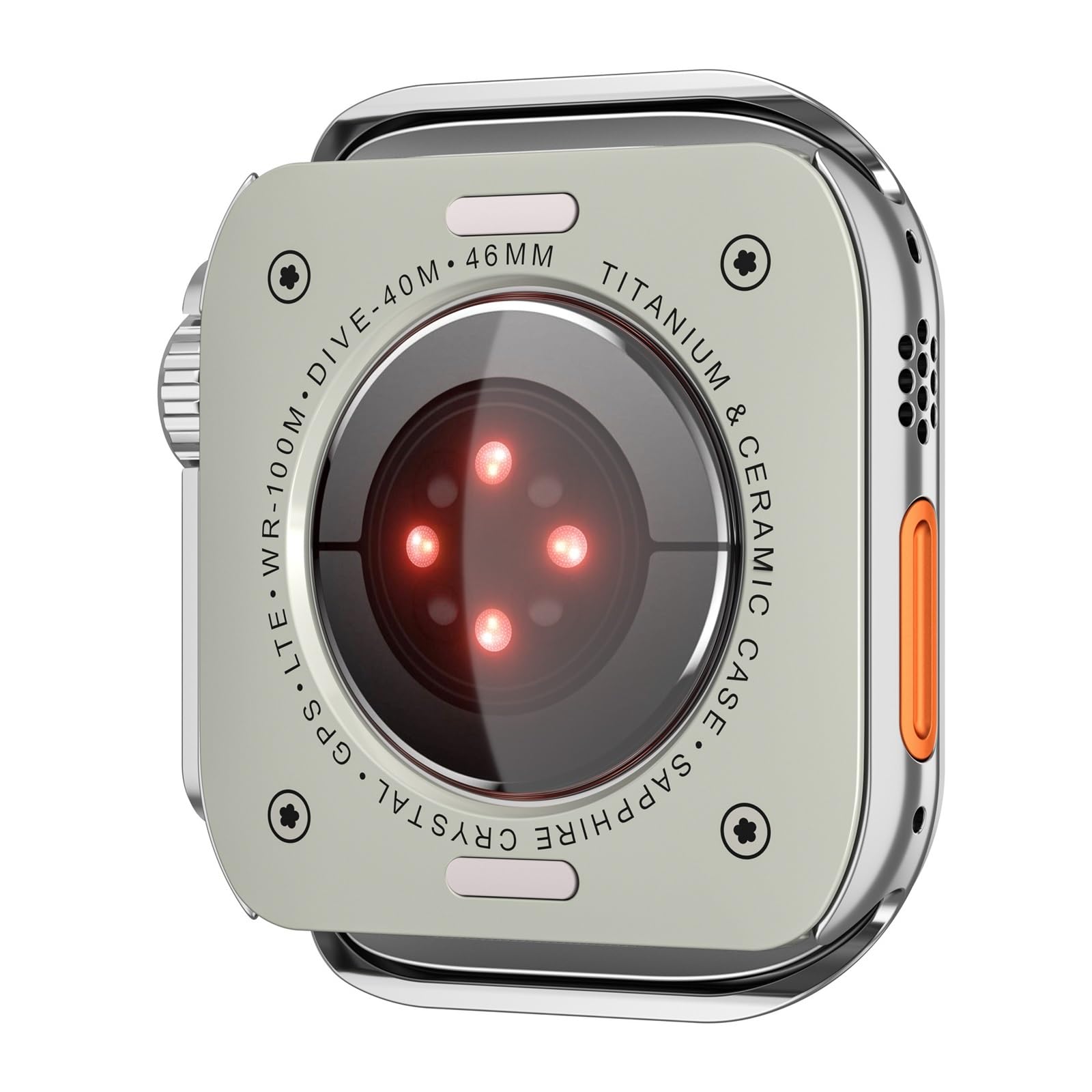 CZKE Funda de aleación para Apple Watch Ultra de 49 mm, serie S10 de 46 mm, S9, S8, S7, S6, S5, S4, SE, 44 mm, 45 mm, cubierta protectora de marco de metal (plata mate, 46 mm)