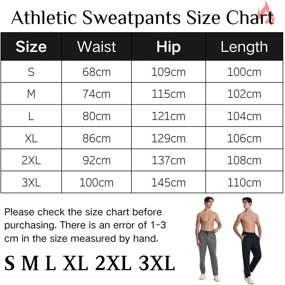 Pantaloni da jogging da uomo, confezione da 3, da jogging, da uomo, sportivi, con cerniera, traspiranti e flessibili