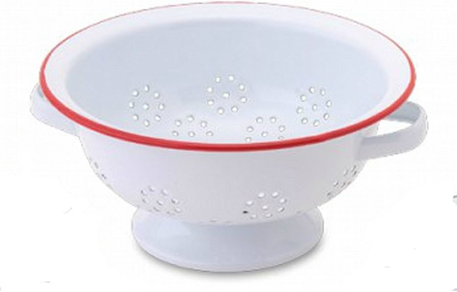 Amazon | キッチン雑貨 ホーロー コランダー L ざる ホワイト