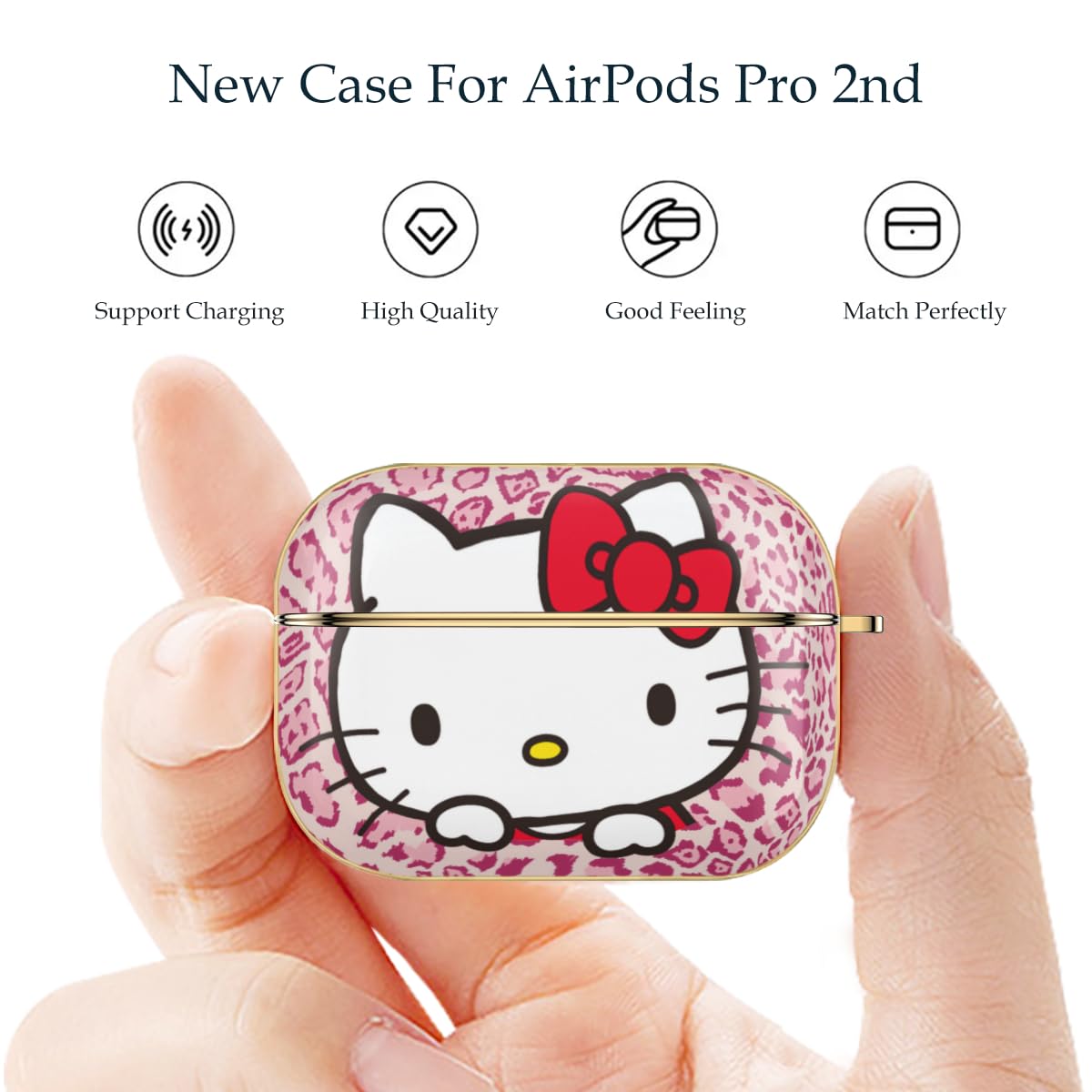 Amazon | ハローキティ ピンクのヒョウ柄 AirPods Pro 2ケース ハロー