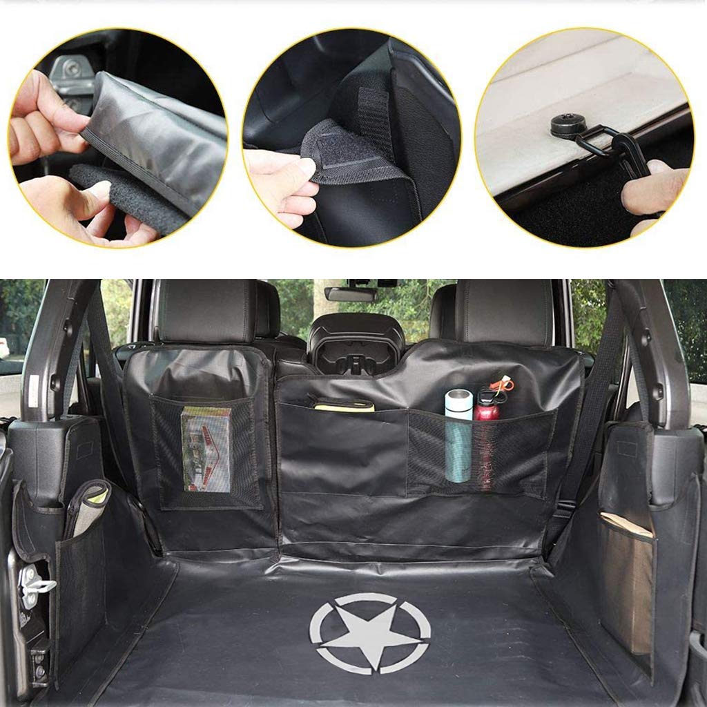 PSLER ® Maletero Cubierta de Carga Revestimiento Trasero Asientos Almacenamiento para Wrangler JK 2007-2017 y para Wrangler JL 2018-2023
