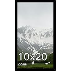 Americanflat 10x20 Picture Frame with Polished Plexiglass - Streamline Collection - Thin Border Picture Frame for Wall Display - Hanging Hardware Included - Black