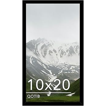 Americanflat 10x20 Picture Frame with Polished Plexiglass - Streamline Collection - Thin Border Picture Frame for Wall Display - Hanging Hardware Included - Black