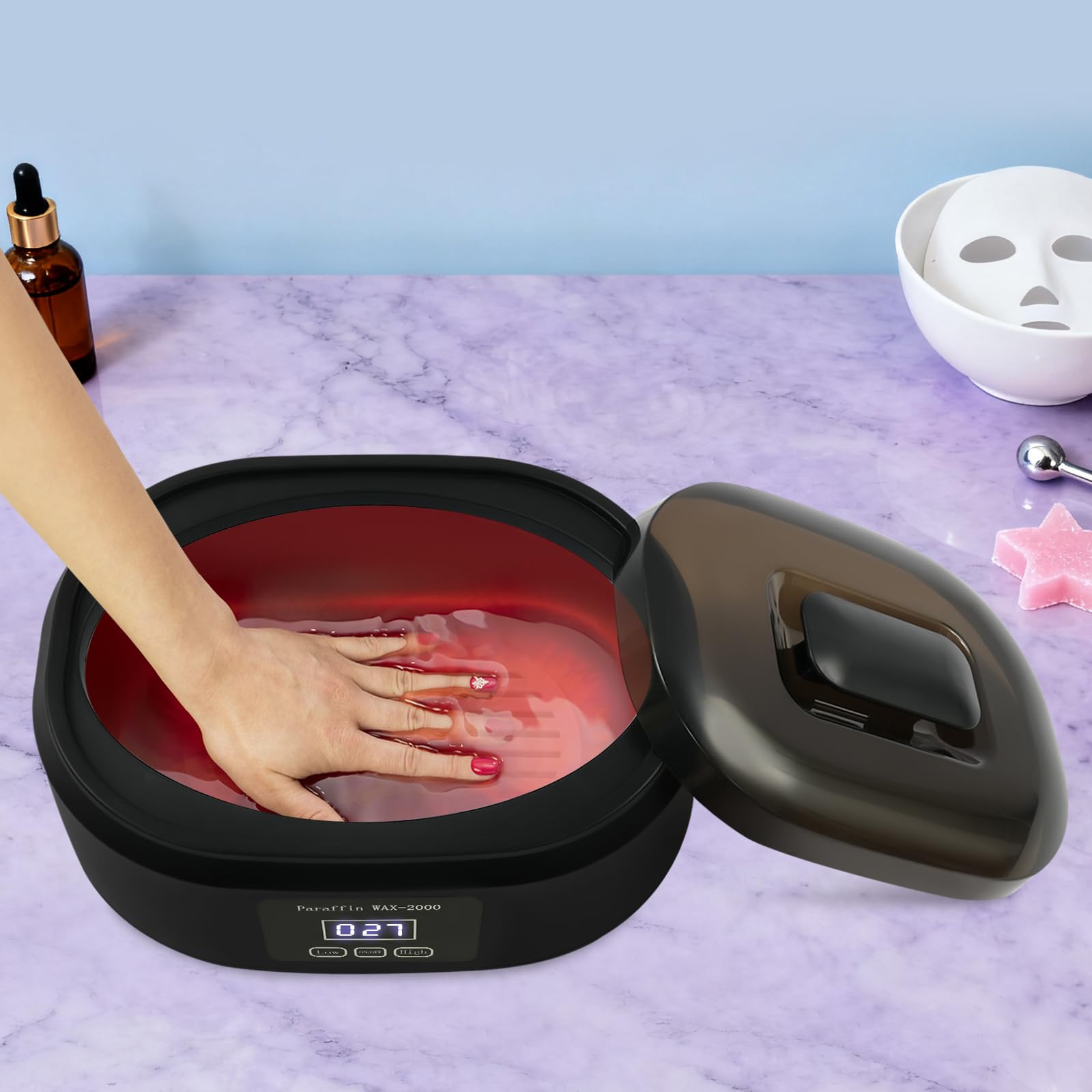 Bagno di paraffina per mani e piedi, 3400 ml, set da bagno di cera di paraffina, idratante per pelle secca e ruvida, ideale per la spa domestica, cura