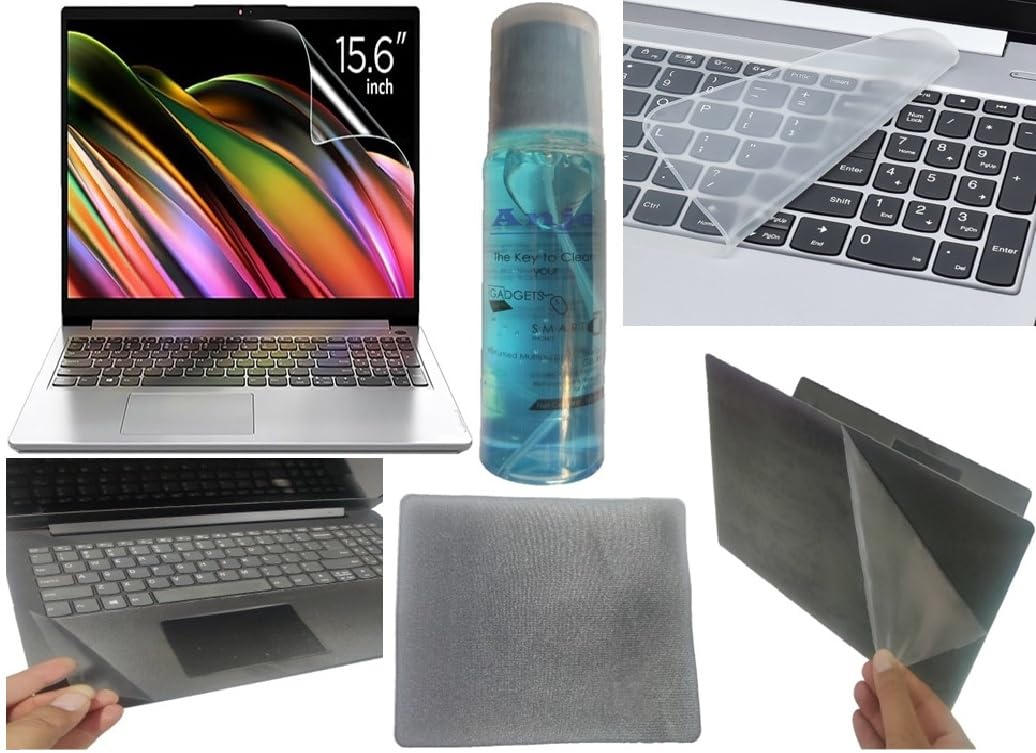 Anjo 6 in 1 Combo of Laptop Screen Protector, Keyguard, Laptop Lid and Trackpad Area Lamination, Cleaning Gel and Mouse Pad For All 15.6 inches Laptops (Matte, Transparent)-image-41