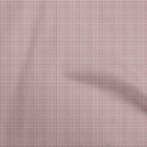 oneOone Cotton Poplin Dark Rose Brown Fabric Houndstooth Sewing Material Print Fabric By The Yard 56 Inch Wide-7409