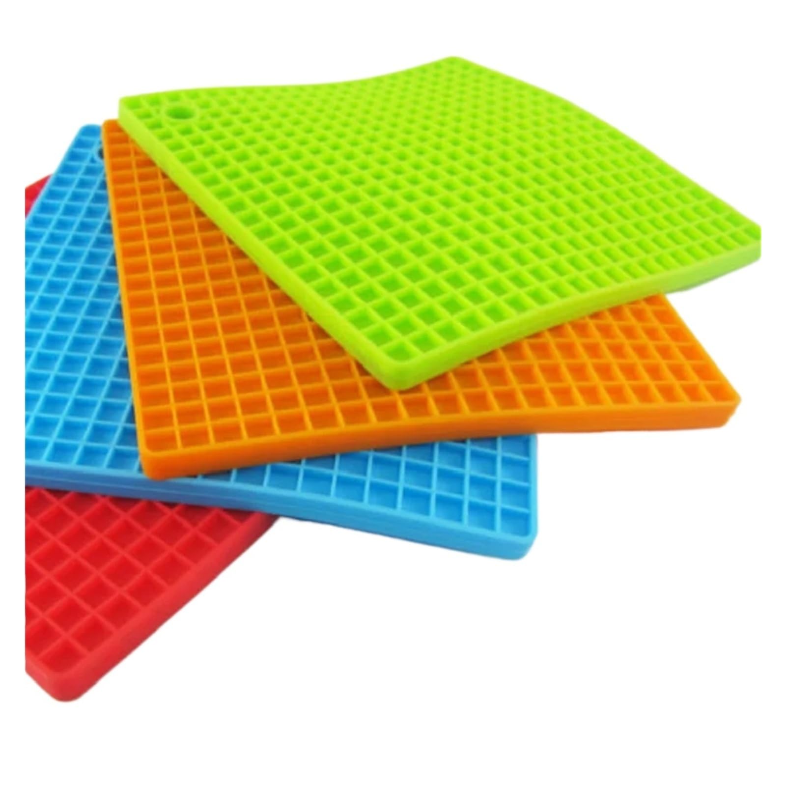 silicone trivet Table Mat, Multicolor Silicone Square Trivet Mat 17.2 cm x Heat(Black)