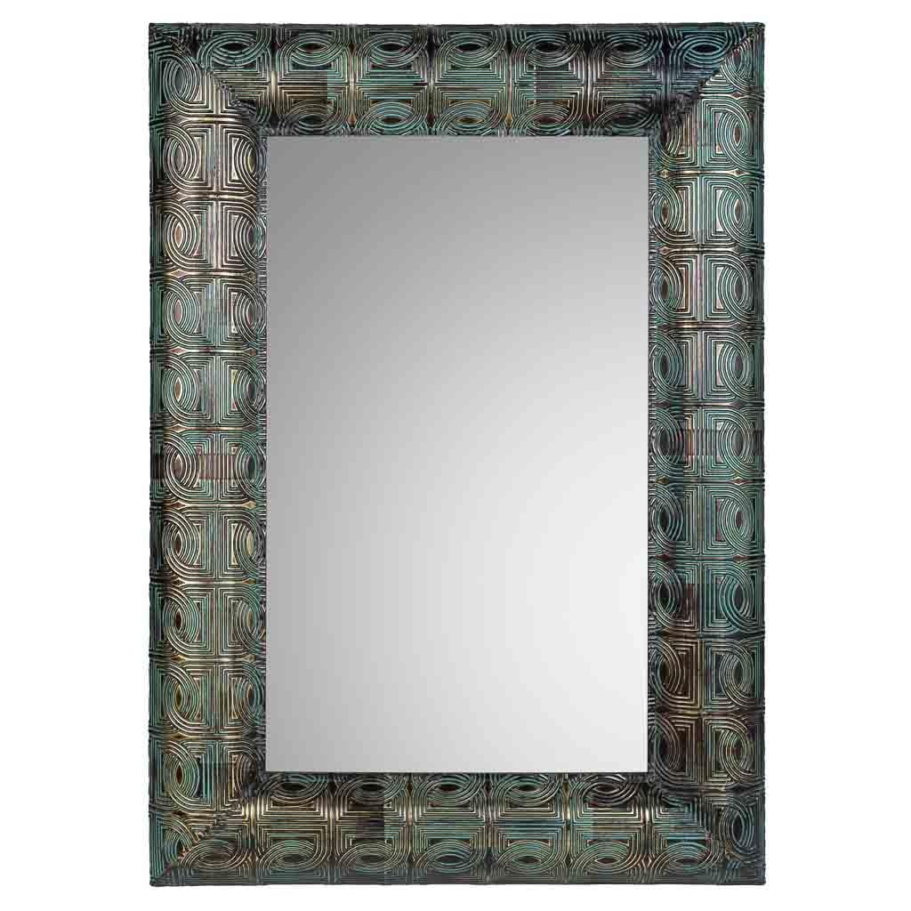 WANDERLUST DECO Espejo de pared de Metal Azul 70x5x100