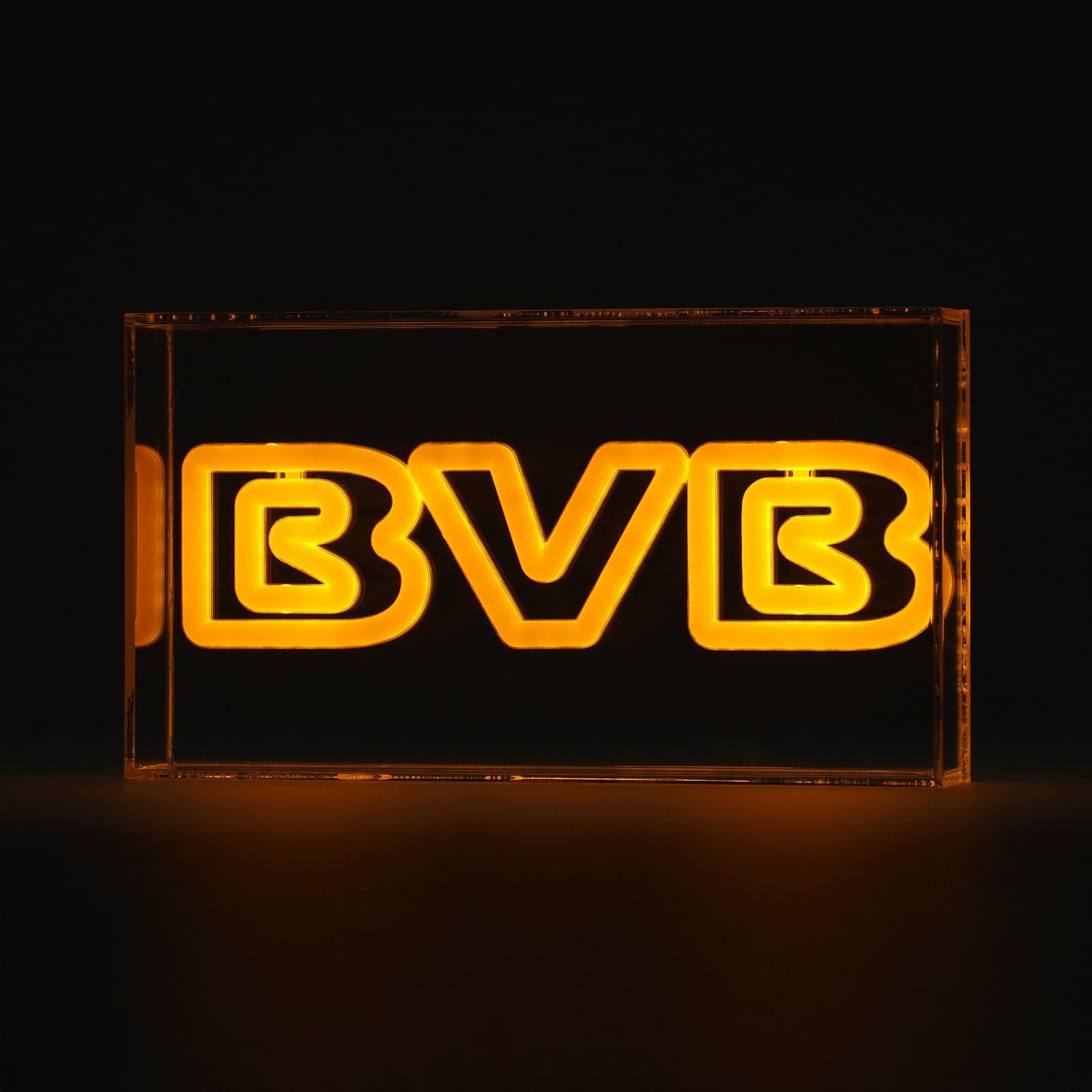 BVB Borussia Dortmund LED Lichtbox, Offizielles Merchandise, Gelb-Schwarz, Dekorative Beleuchtung
