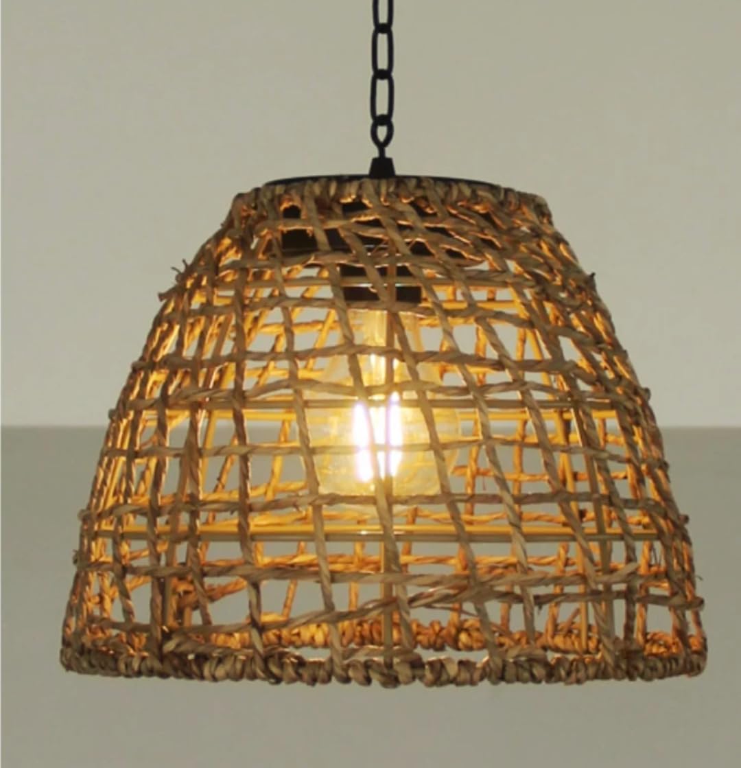 2 confezioni Lampada solare intrecciata a erba marina Lampada a sospensione a energia solare Lampada a sospensione da giardino solare Luce a sospensione solare per esterni per balcone, giardino