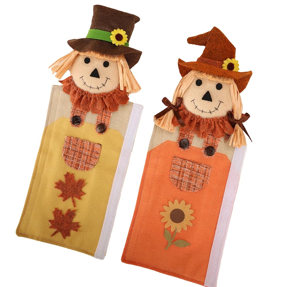 Kaeltsyn 2Pcs Refrigerator Handle Covers Washable Fridge Grip Protectors Harvest Festival Decoration Freezer Door Covers Easy Install Sleeves