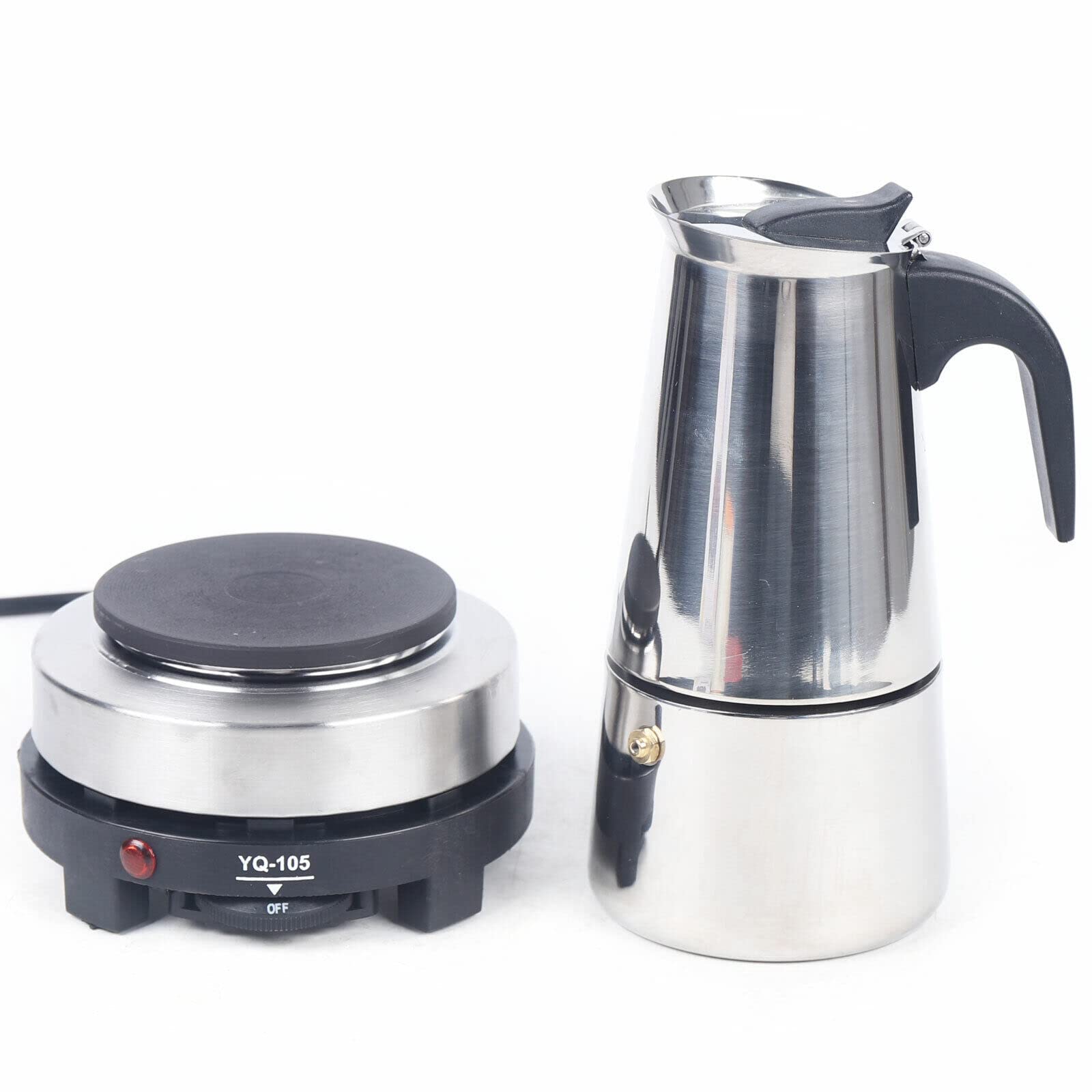 Máquina de café espresso, 6 tazas, cafetera eléctrica, acero inoxidable, 300 ml, olla de moca para los amantes del café