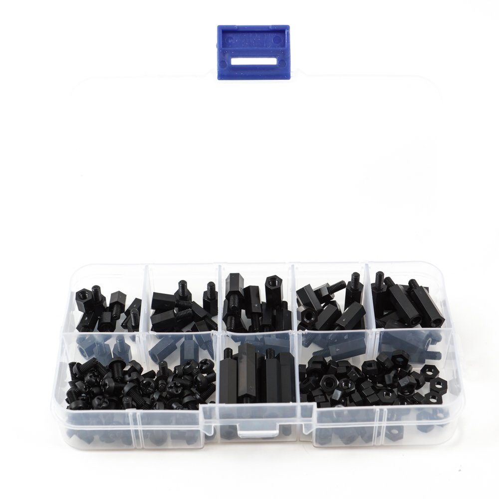 Image secondaire de DIYI 300pcs M3 Nylon entretoises hexagonales vis écrou Stand-off Assortiment Kit Accessoires en plastique