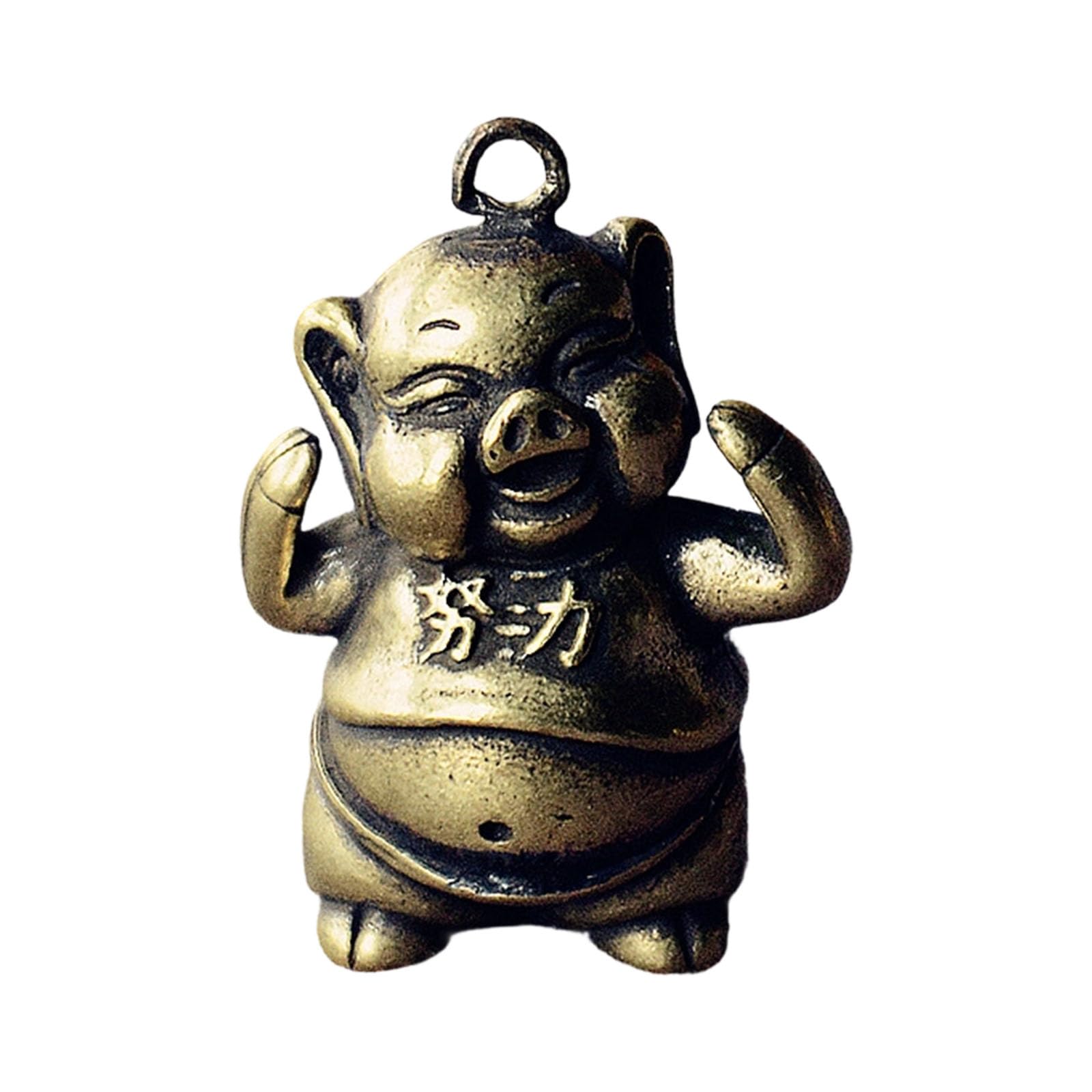 Tsophreniq Antique Brasses Miniature Pigs Pendant Symbolizing Wealth and Prosperity Hanging Ornament for Home Decors or Keychain Brasses Zodiacs Pigs Charm