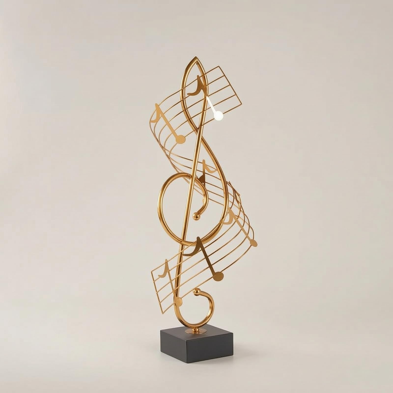 predolo Scultura a Nota Musicale Dorato Scultura di Note Musicali da Tavolo Modello di Note Musicali con Base Stabile per nti della Musica, Ufficio, Nota Musicale Grande Dorata