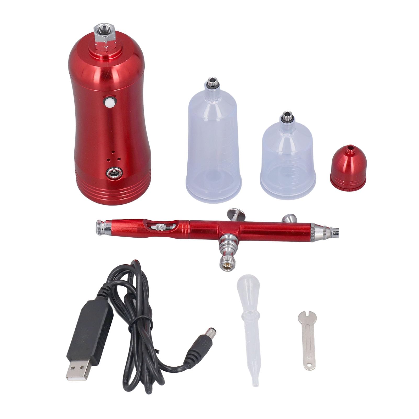 FTVOGUE Airbrush-Set, Kabelloser Mini-Kompressor, Aluminiumlegierung, 17,4 PSI, Wiederaufladbares Luftpinsel-Set für Nagelkunst, Modellmalerei, Kuchendekoration, Künstler, Anfänger
