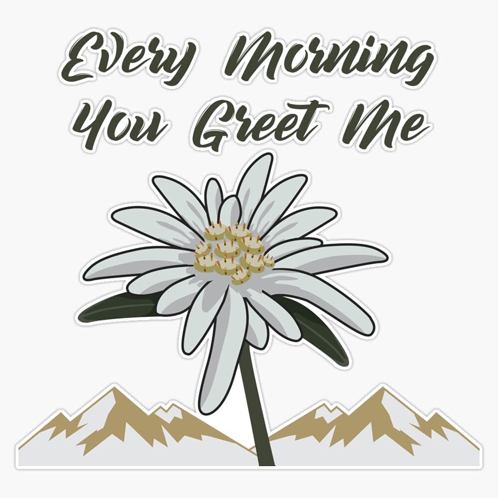 Edelweiss Every Morning You Greet Me - Gift Idea Vinyl Waterproof Sticker Decal Car Laptop Wall Window Bumper Sticker 5"