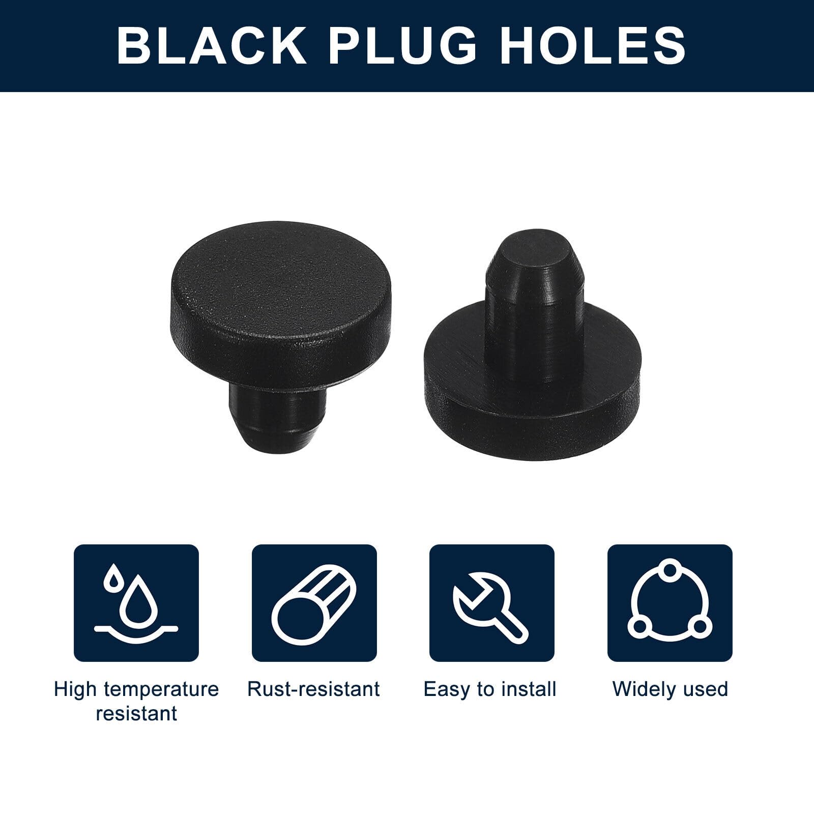Toolparts And Accessories 16 Pieces Black Rubber Stopper 6mm Plug Holes For 5.5-5.8mm/0.22-0.23