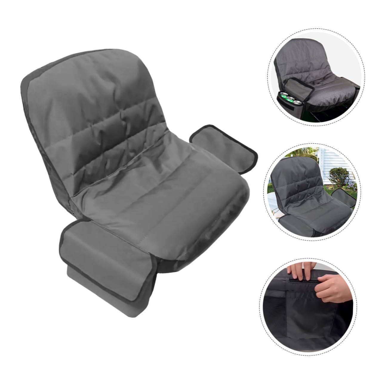 Funda de Asiento para Cortacésped Resistente la Intemperie Cubierta Protectora para Tractor de Césped de Oxford Gris Fácil Instalación y Durabilidad Reforzada