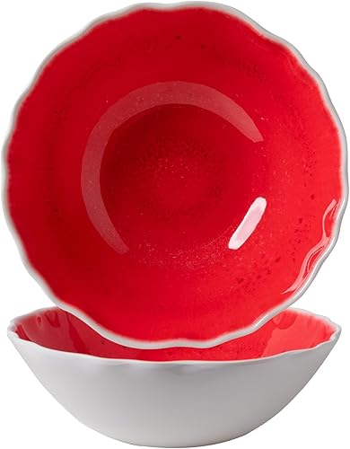 Juego de 2 cuencos grandes de melamina, 12 x 4 pulgadas, irrompibles y aptos para lavavajillas para servir ensalada, frutas y guarniciones en