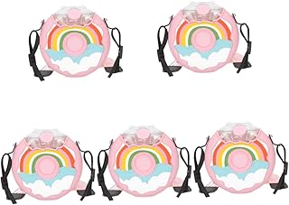 INOOMP Copo De Donut 5 Peças Copo De Silicone Com Canudo Copo De Canudo De Silicone Para Crianças Garrafa De Água De Plástico Garrafas De Água Redondas Jarro De Água Portátil Copo