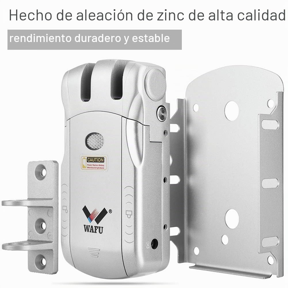 Cerradura de Seguridad Inteligente Electrónica Inalámbrica Sin Llave Control Remoto Toque Bloqueado y Desbloqueo (Plata + USB Bluetooth)