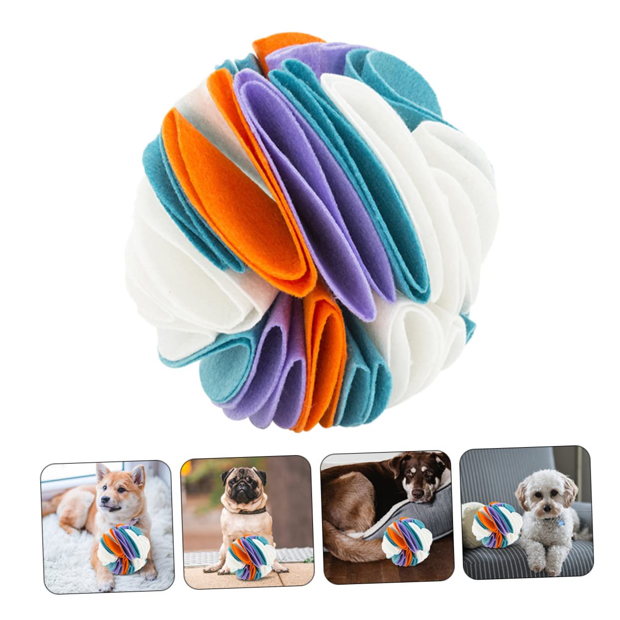 FRCOLOR Pelota Olfativa para Perros Interactiva Fugas, Juguete Masticable De Tela De Fieltro, 20 Cm, para Entretenimiento En Casa y Jardín, Adecuada para Perros Adultos y Cachorros
